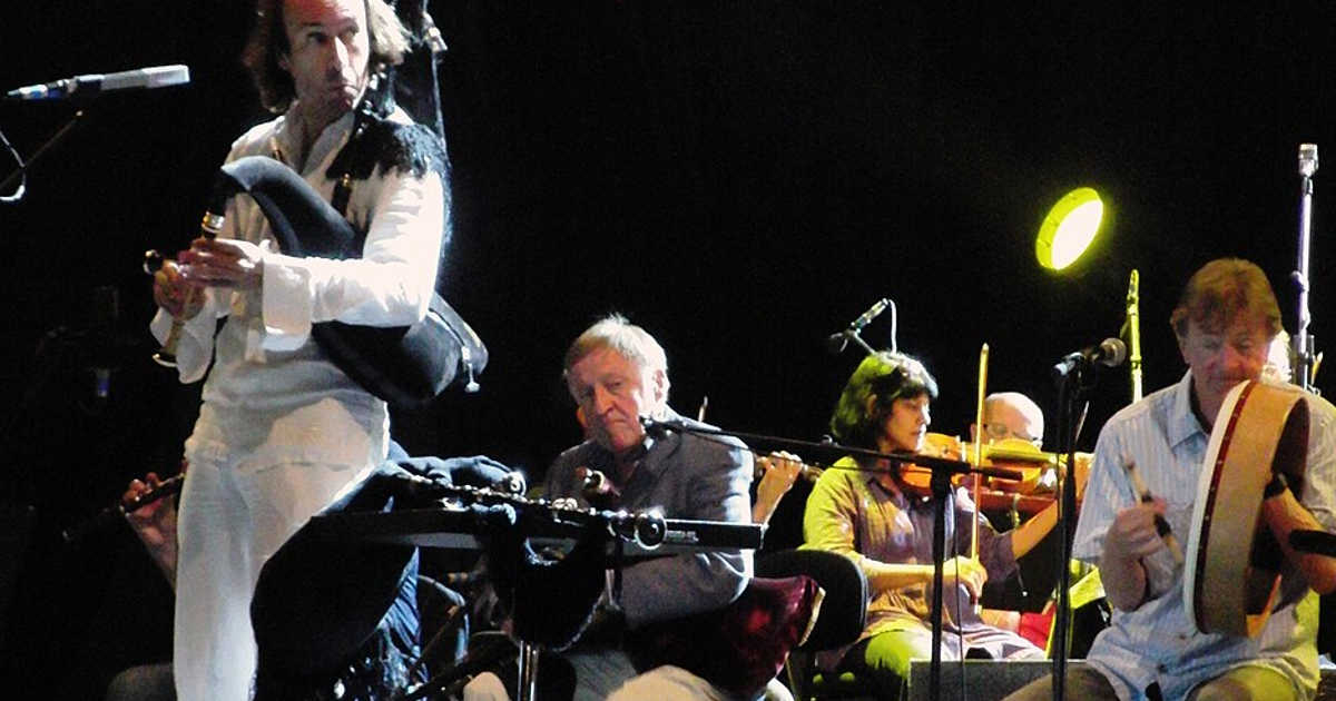 The Chieftains performing live with Carlos Núñez in Santiago de Compostela in 2009