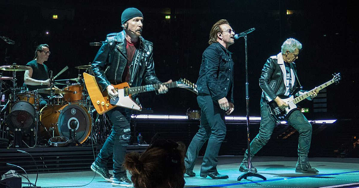 U2 performing in Berlin during the Experience + Innocence Tour, 2018